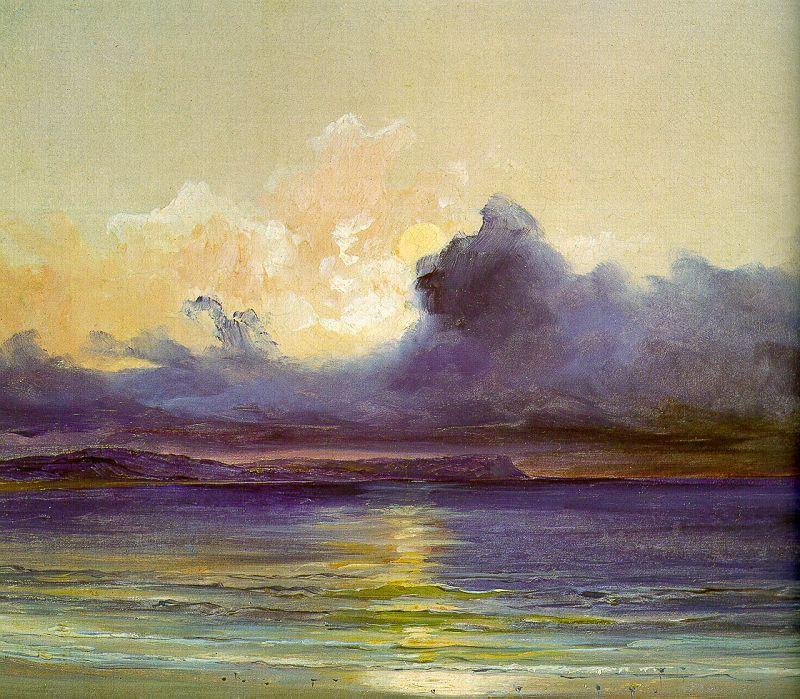 Charles Blechen Sunset at Sea Sweden oil painting art